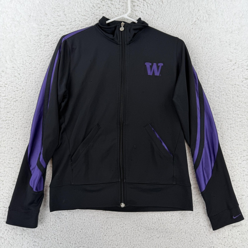 Washington Huskies Jacket Boys Medium Black NCAA Football Nike Track Full Zip